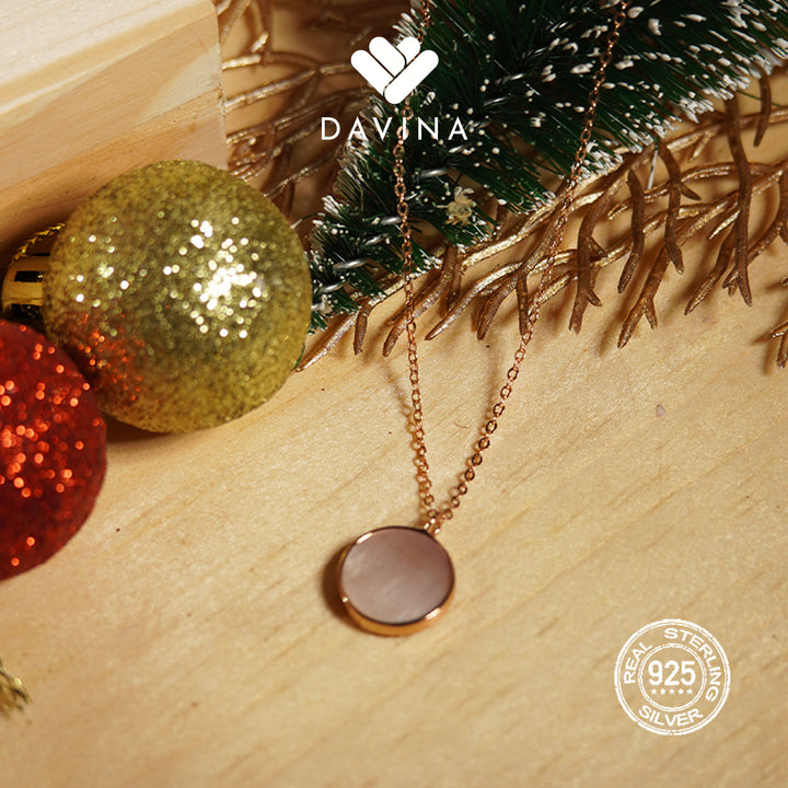 DAVINA Ladies Frostine Necklace Rose Gold Color Sterling Silver 925