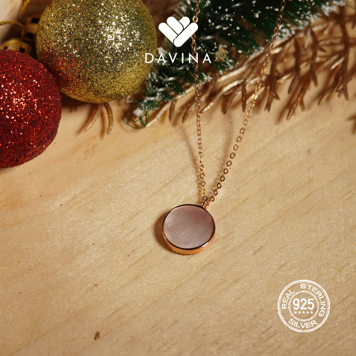 DAVINA Ladies Frostine Necklace Rose Gold Color Sterling Silver 925