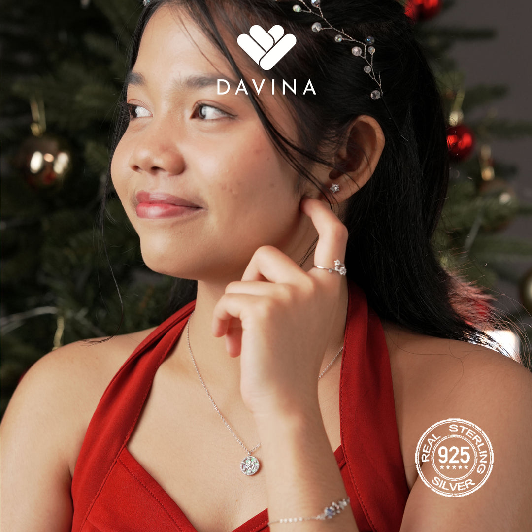 DAVINA Ladies Frostine Necklace Sterling Silver 925