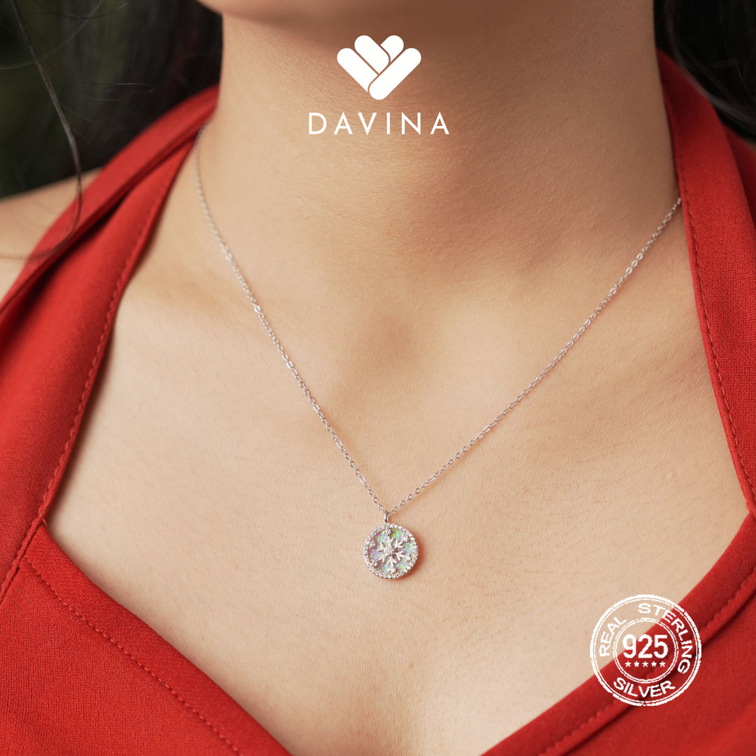 DAVINA Ladies Frostine Necklace Sterling Silver 925
