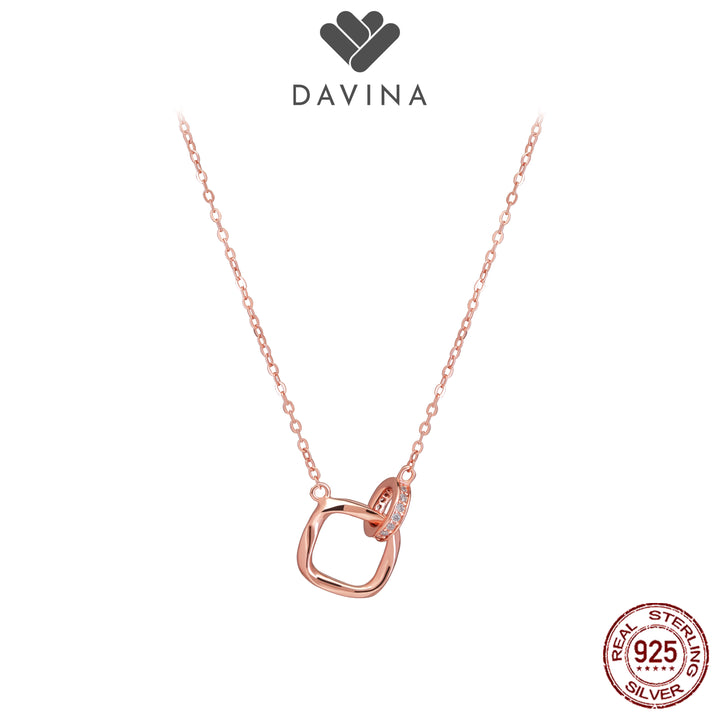 DAVINA Ladies Venola Necklace Rose Gold Color Sterling Silver 925