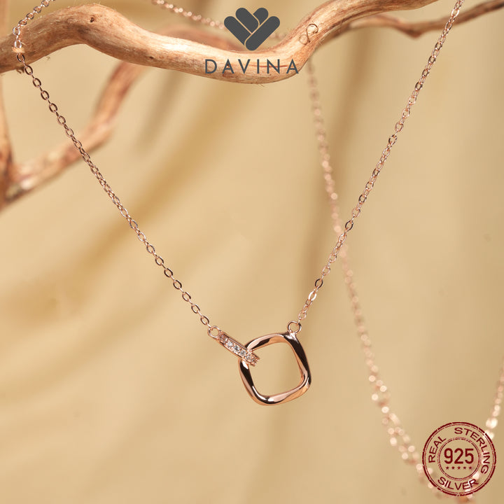 DAVINA Ladies Venola Necklace Rose Gold Color Sterling Silver 925
