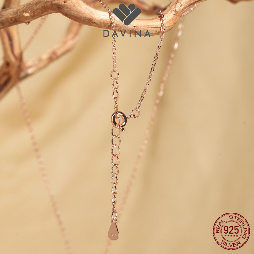 DAVINA Ladies Venola Necklace Rose Gold Color Sterling Silver 925