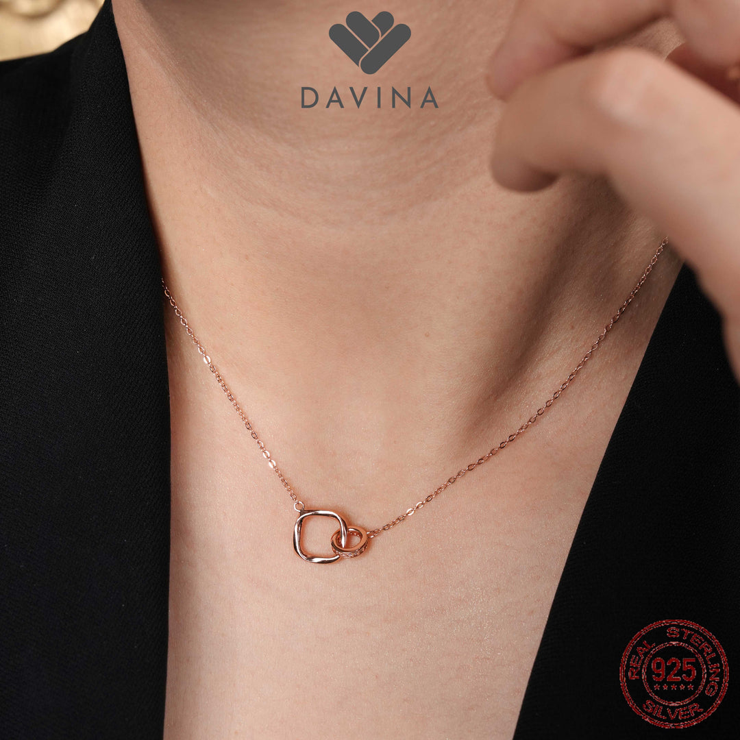 DAVINA Ladies Venola Necklace Rose Gold Color Sterling Silver 925