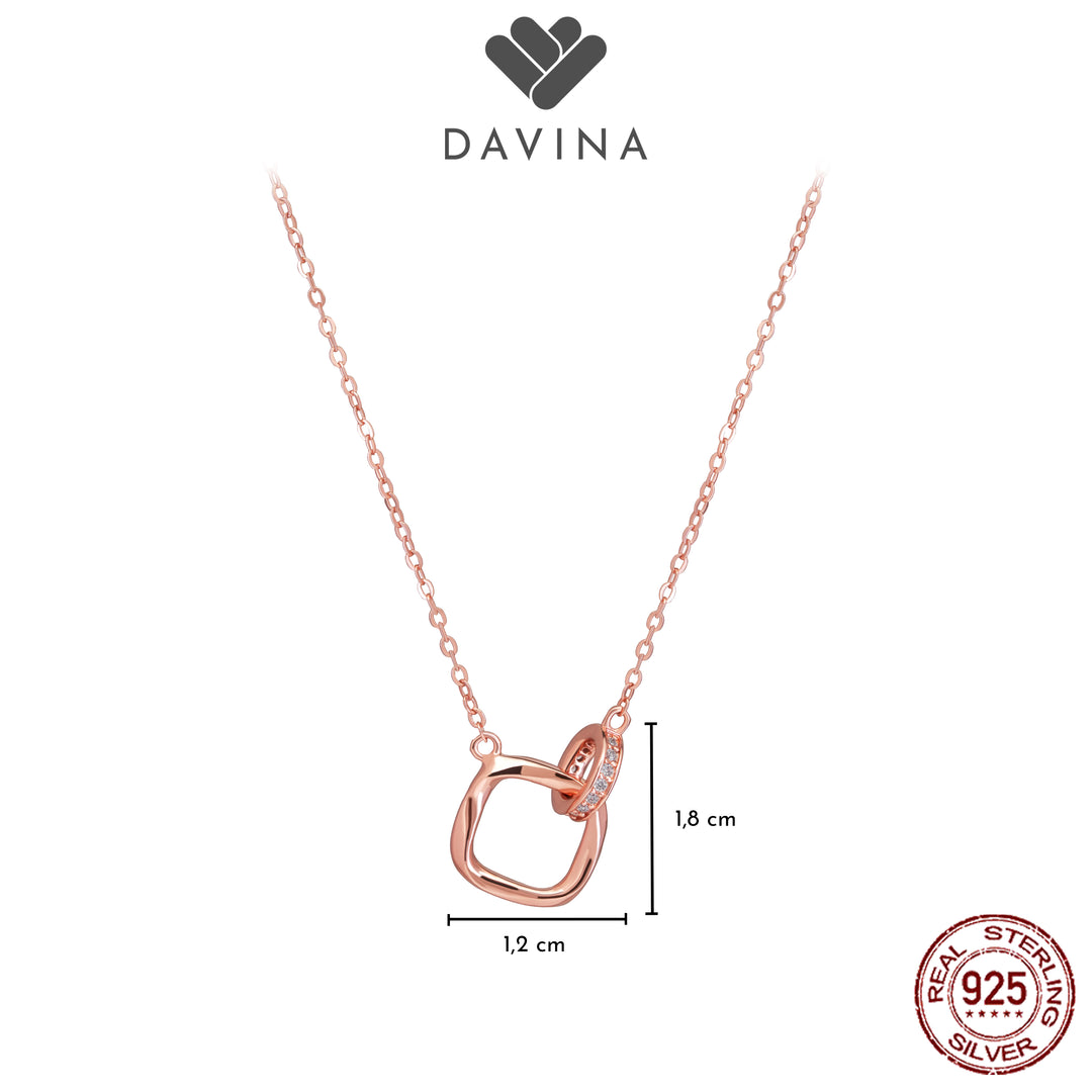 DAVINA Ladies Venola Necklace Rose Gold Color Sterling Silver 925