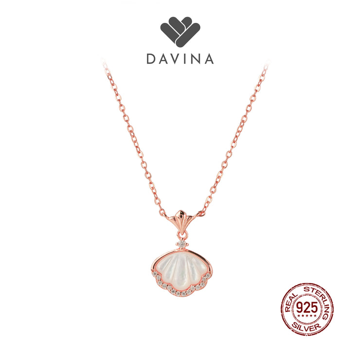 DAVINA Ladies Shell Necklace Rose Gold Color Sterling Silver 925