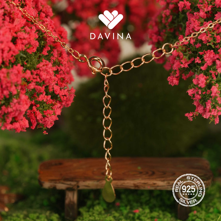 DAVINA Ladies Ailsa Necklace Rose Gold Color Sterling Silver 925