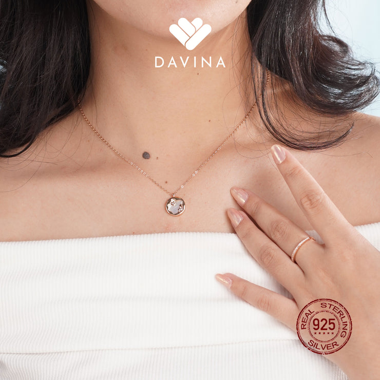 DAVINA Ladies Nayla Necklace Rose Gold Color Sterling Silver 925