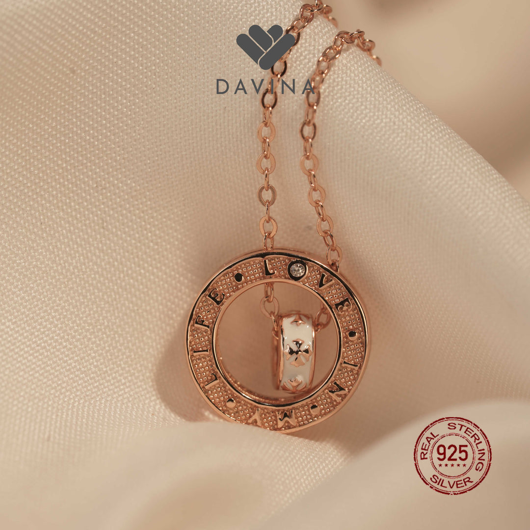 DAVINA Ladies Madison Necklace Rose Gold Color Sterling Silver 925