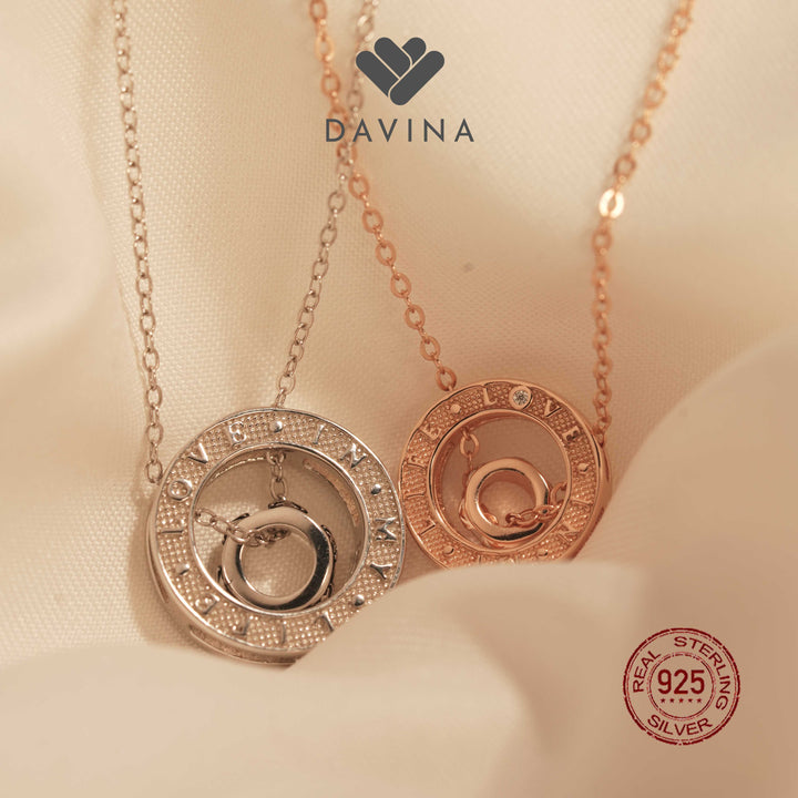 DAVINA Ladies Madison Necklace Rose Gold Color Sterling Silver 925