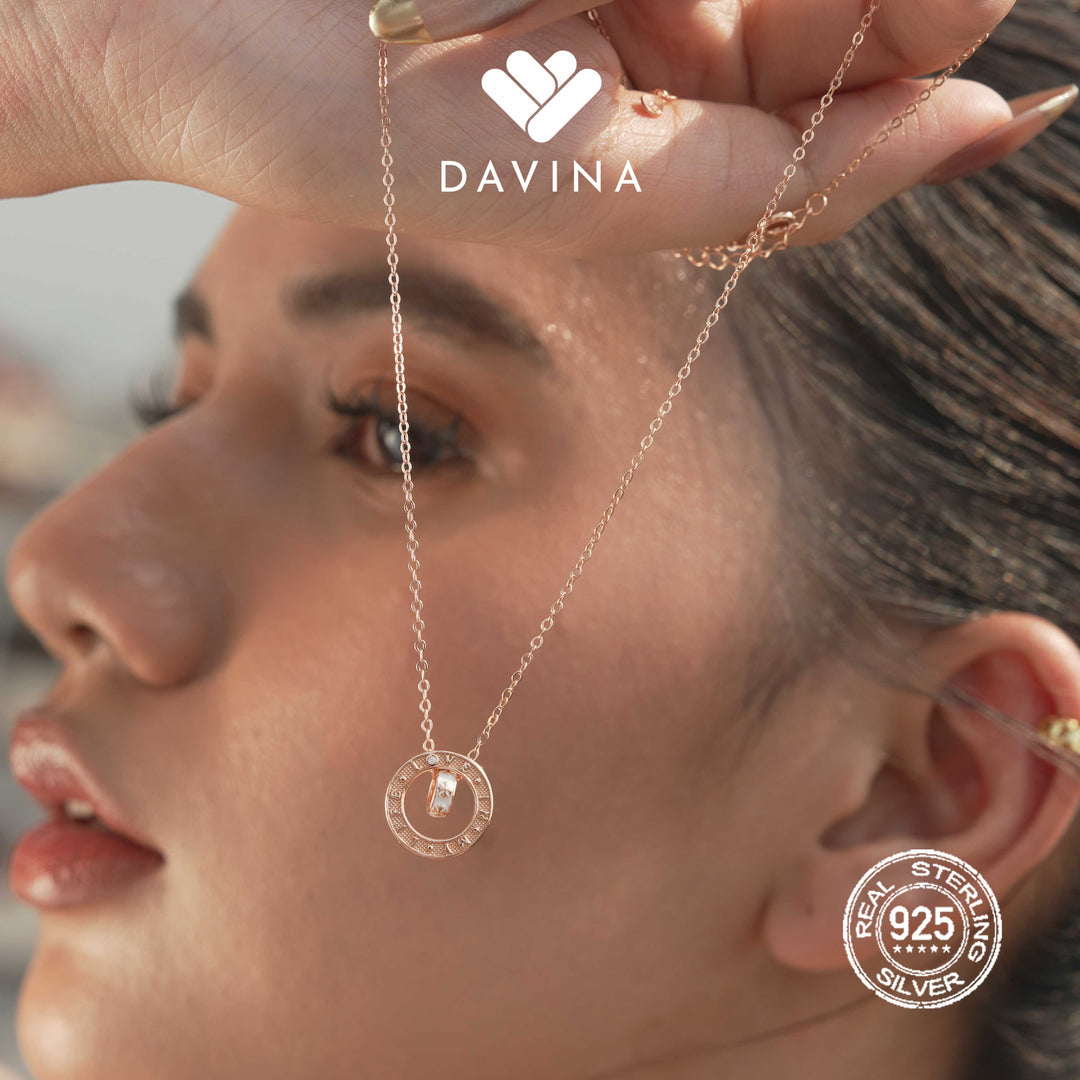 DAVINA Ladies Madison Necklace Rose Gold Color Sterling Silver 925