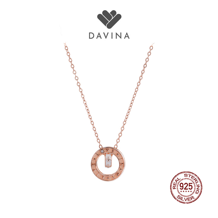 DAVINA Ladies Madison Necklace Rose Gold Color Sterling Silver 925
