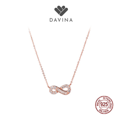 DAVINA Ladies Infina Necklace Rose Gold Color Sterling Silver 925