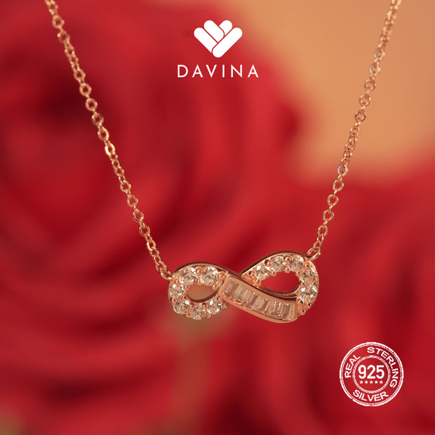 DAVINA Ladies Infina Necklace Rose Gold Color Sterling Silver 925