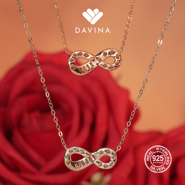 DAVINA Ladies Infina Necklace Rose Gold Color Sterling Silver 925