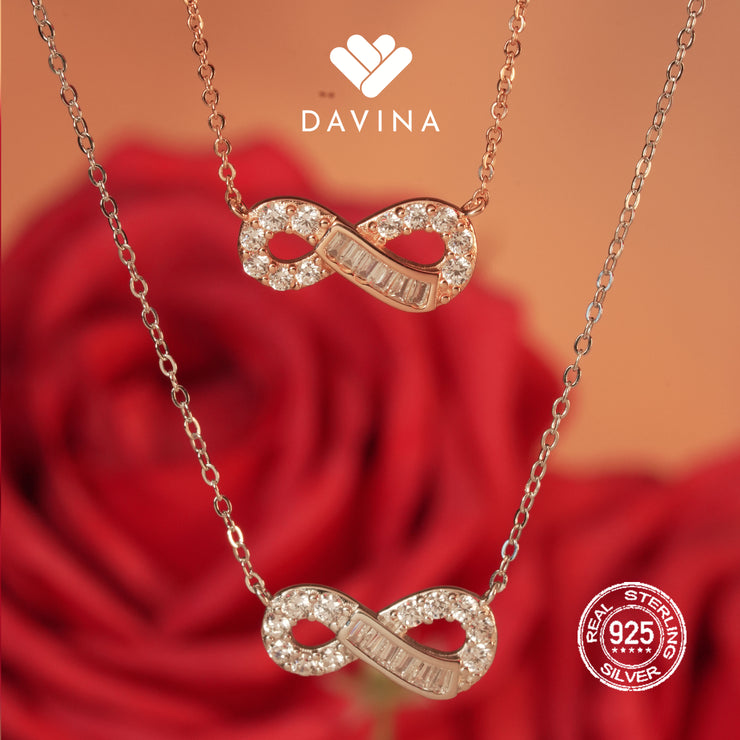 DAVINA Ladies Infina Necklace Rose Gold Color Sterling Silver 925