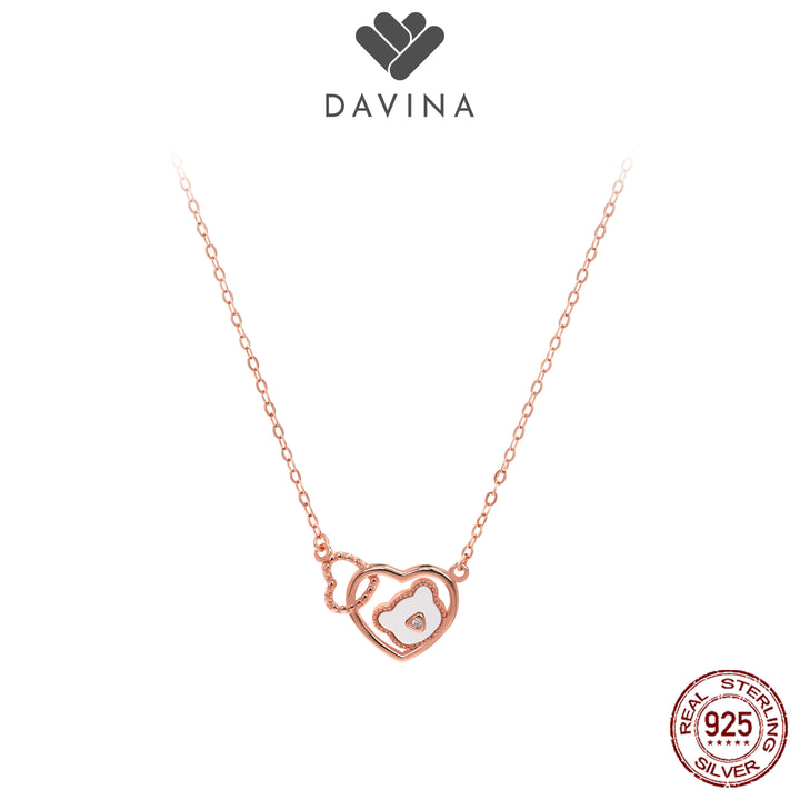 DAVINA Ladies Bernice Necklace Rose Gold Color Sterling Silver 925