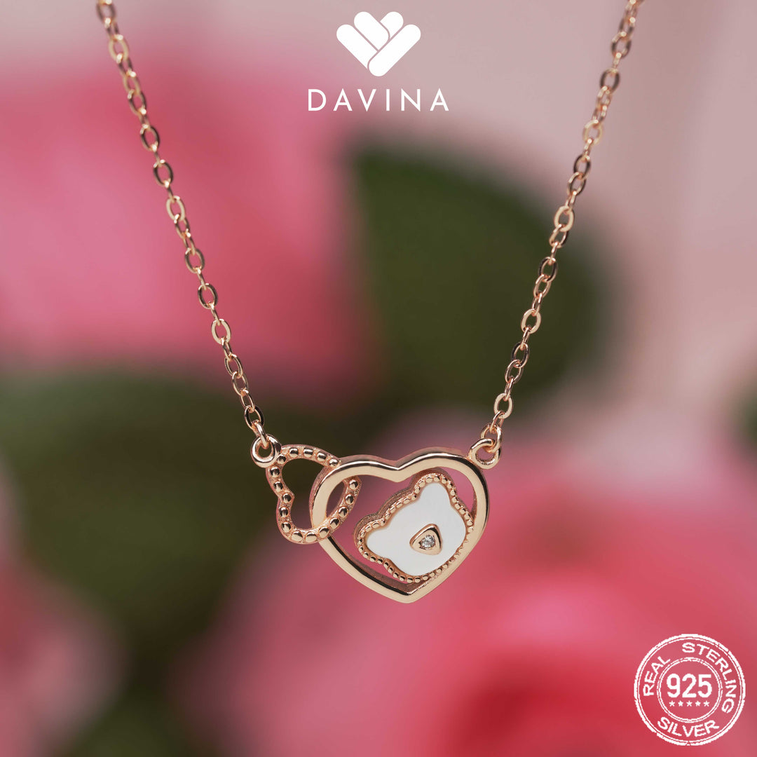 DAVINA Ladies Bernice Necklace Rose Gold Color Sterling Silver 925