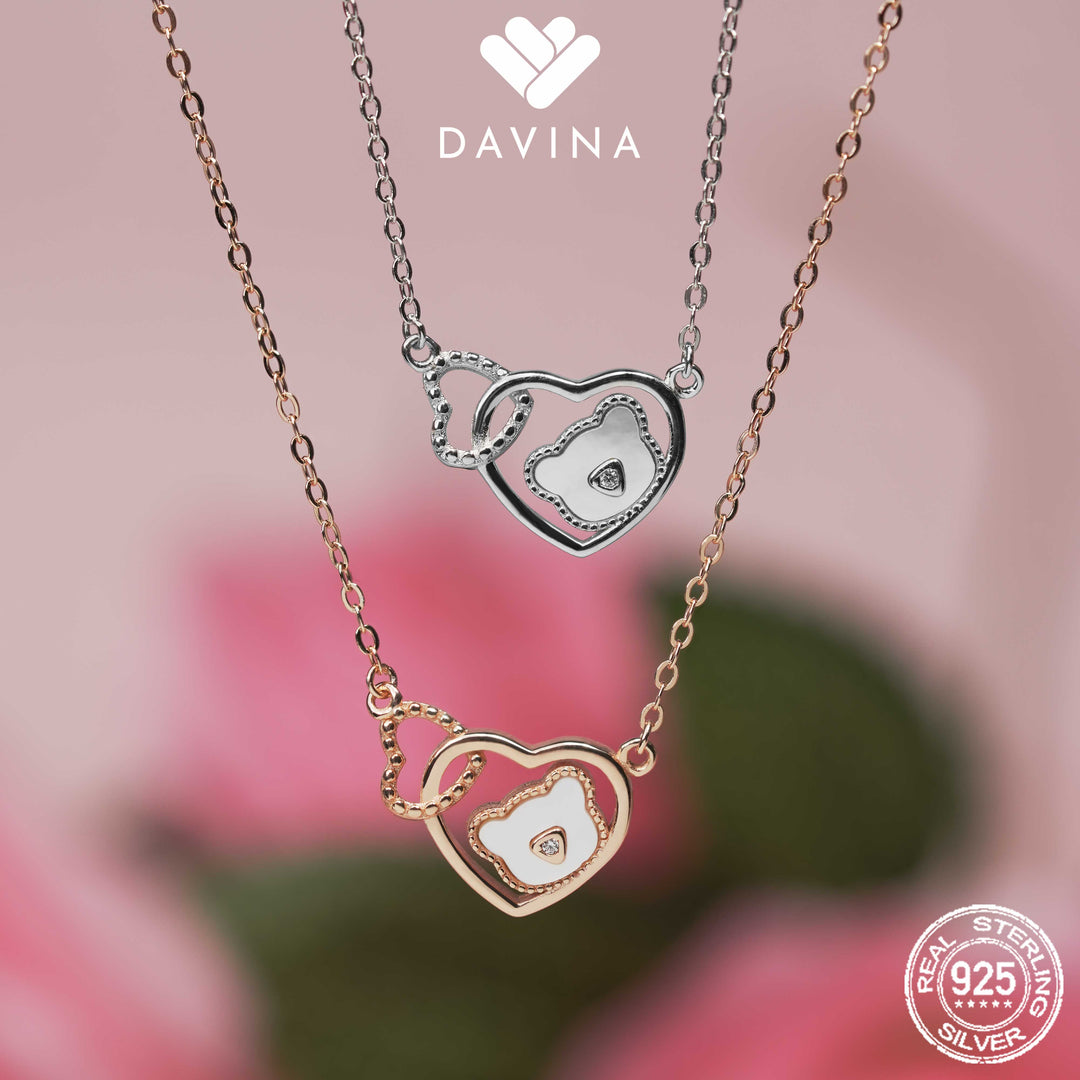 DAVINA Ladies Bernice Necklace Rose Gold Color Sterling Silver 925