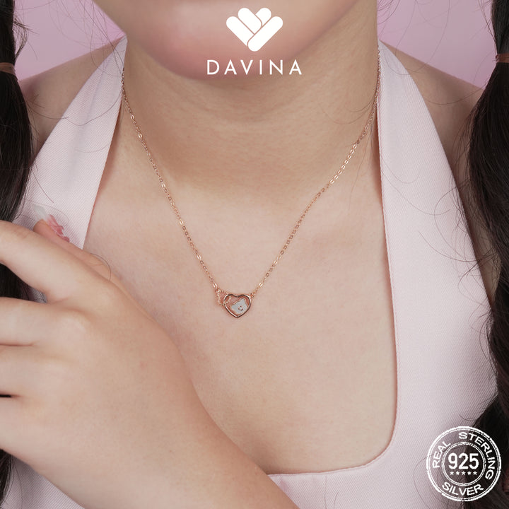 DAVINA Ladies Bernice Necklace Rose Gold Color Sterling Silver 925