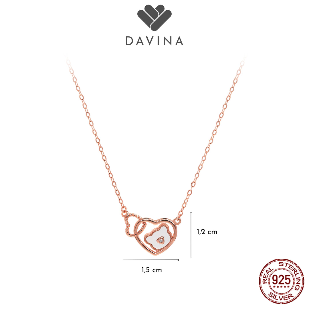 DAVINA Ladies Bernice Necklace Rose Gold Color Sterling Silver 925