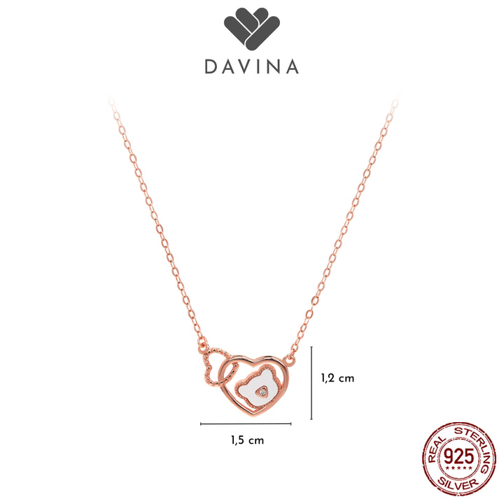 DAVINA Ladies Bernice Necklace Rose Gold Color Sterling Silver 925