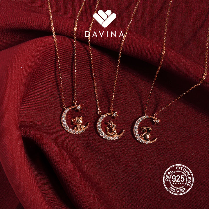 DAVINA Ladies Chinese Zodiac Necklace Rose Gold Color Sterling Silver 925