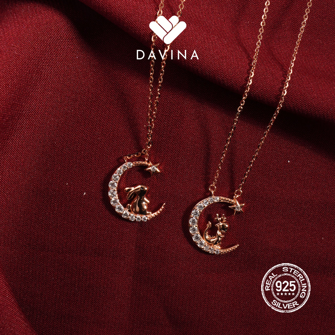 DAVINA Ladies Chinese Zodiac Necklace Rose Gold Color Sterling Silver 925