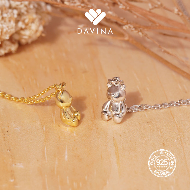 DAVINA Ladies Kiddos Necklace Gold Color Sterling Silver 925
