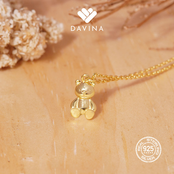 DAVINA Ladies Kiddos Necklace Gold Color Sterling Silver 925