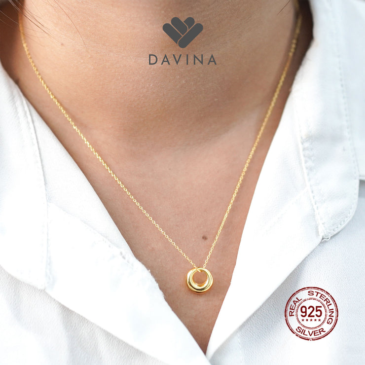 DAVINA Ladies Kesya Necklace Gold Color Sterling Silver 925