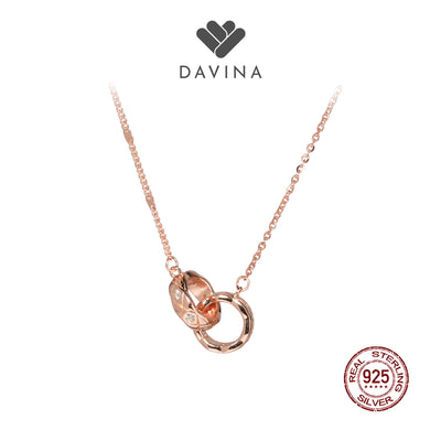 DAVINA Ladies Theona Necklace Rose Gold Color Sterling Silver 925