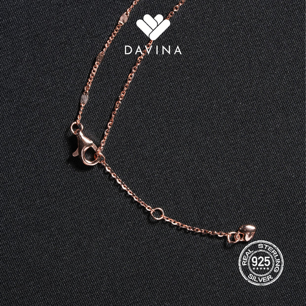 DAVINA Ladies Theona Necklace Rose Gold Color Sterling Silver 925