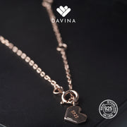 DAVINA Ladies Darlene Necklace Rose Gold Color Sterling Silver 925