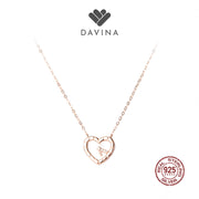 DAVINA Ladies Darlene Necklace Rose Gold Color Sterling Silver 925