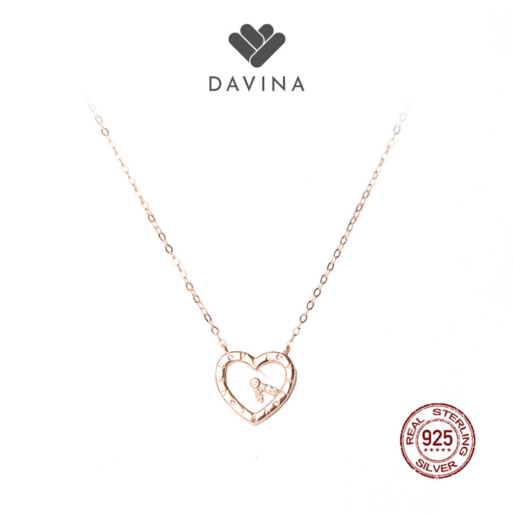 DAVINA Ladies Darlene Necklace Rose Gold Color Sterling Silver 925