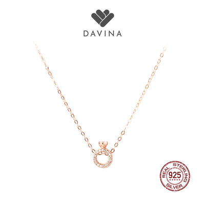 DAVINA Ladies Khloe Necklace Rose Gold Color Sterling Silver 925