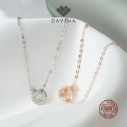 DAVINA Ladies Khloe Necklace Rose Gold Plated Sterling Silver 925