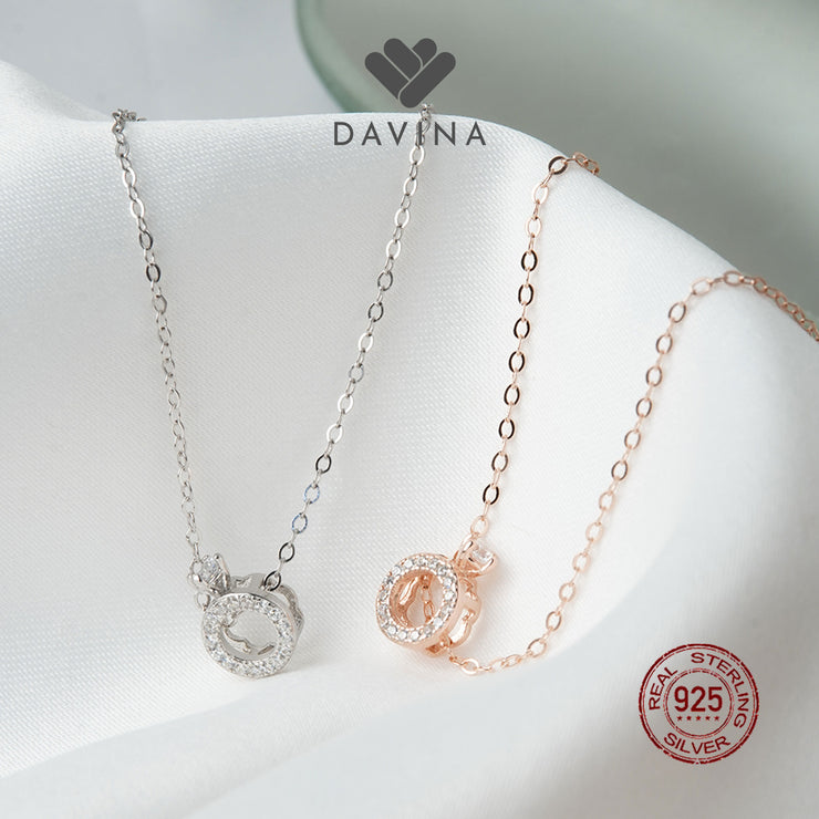 DAVINA Ladies Khloe Necklace Rose Gold Color Sterling Silver 925