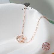 DAVINA Ladies Khloe Necklace Rose Gold Plated Sterling Silver 925