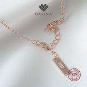 DAVINA Ladies Khloe Necklace Rose Gold Color Sterling Silver 925