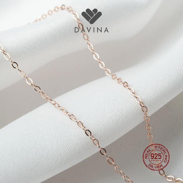 DAVINA Ladies Khloe Necklace Rose Gold Color Sterling Silver 925