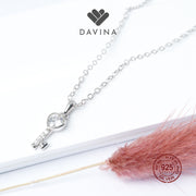 DAVINA Ladies Key Necklace Sterling Silver 925