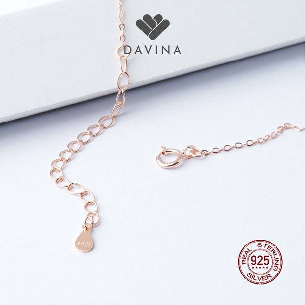 DAVINA Ladies Graciela Necklace Rose Gold Color Sterling Silver 925