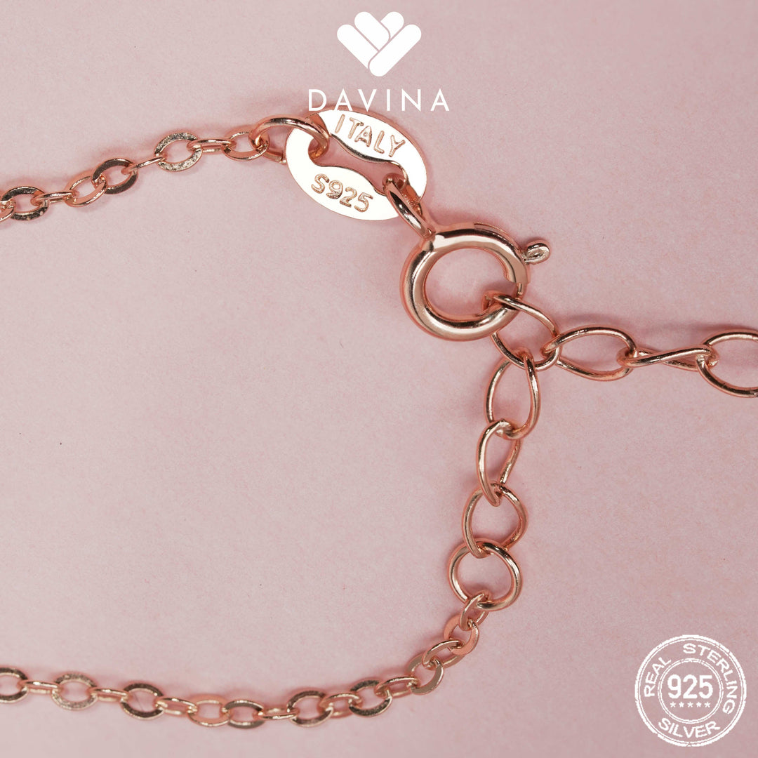 DAVINA Ladies Melysa Necklace Rose Gold Color Sterling Silver 925
