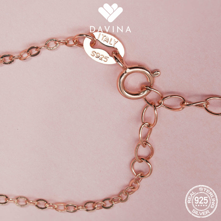 DAVINA Ladies Melysa Necklace Rose Gold Color Sterling Silver 925
