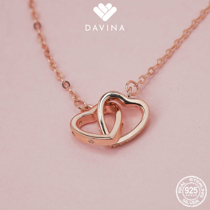 DAVINA Ladies Melysa Necklace Rose Gold Color Sterling Silver 925