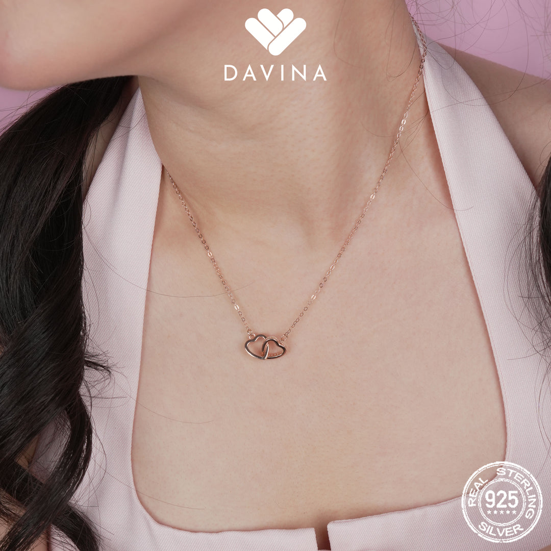 DAVINA Ladies Melysa Necklace Rose Gold Color Sterling Silver 925