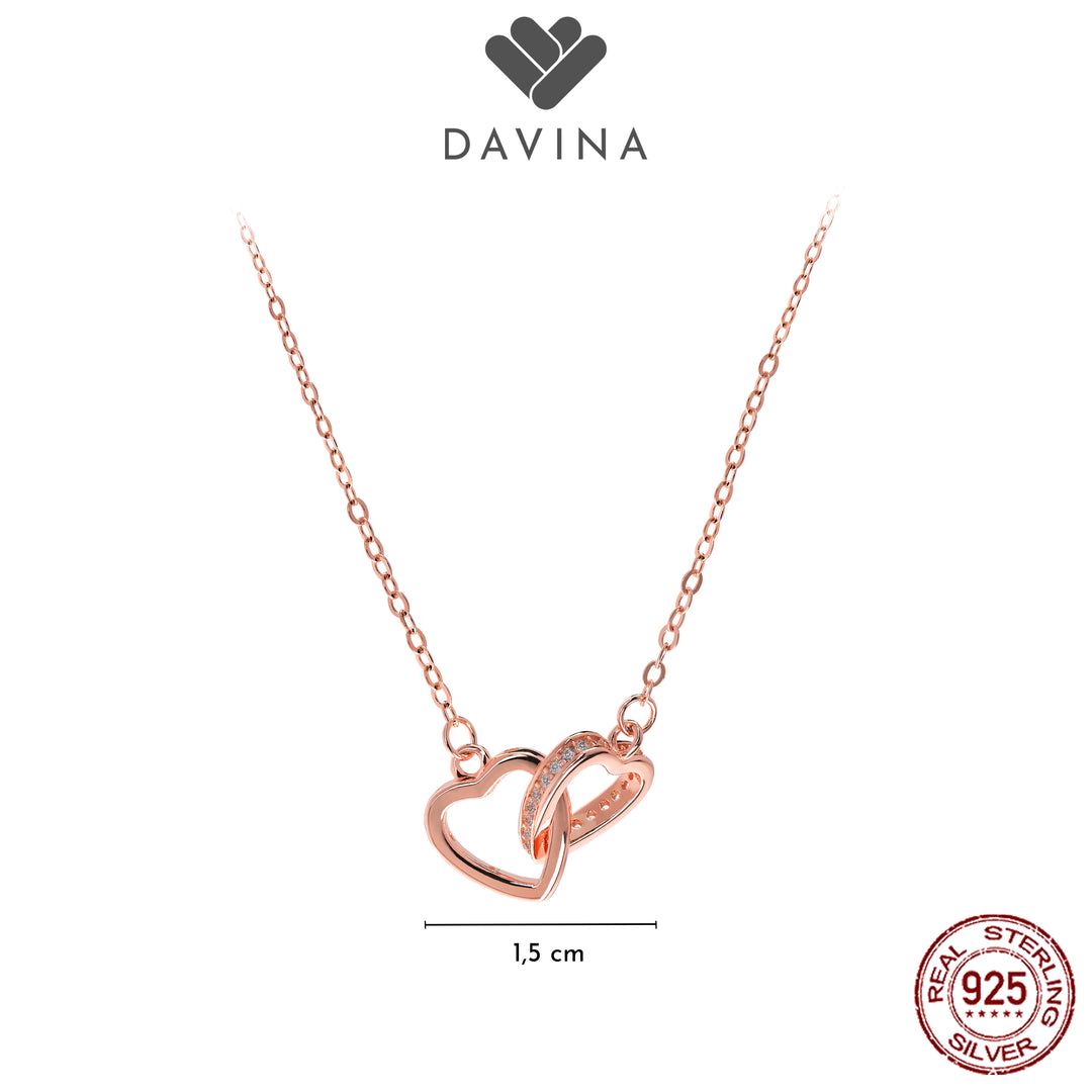 DAVINA Ladies Melysa Necklace Rose Gold Color Sterling Silver 925