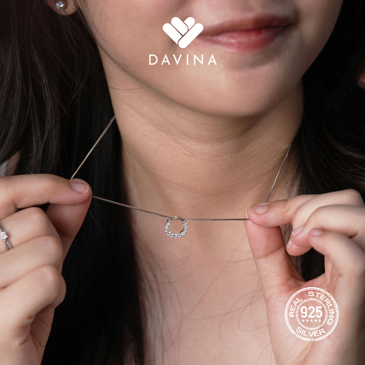 DAVINA Ladies Sharent Necklace Sterling Silver 925